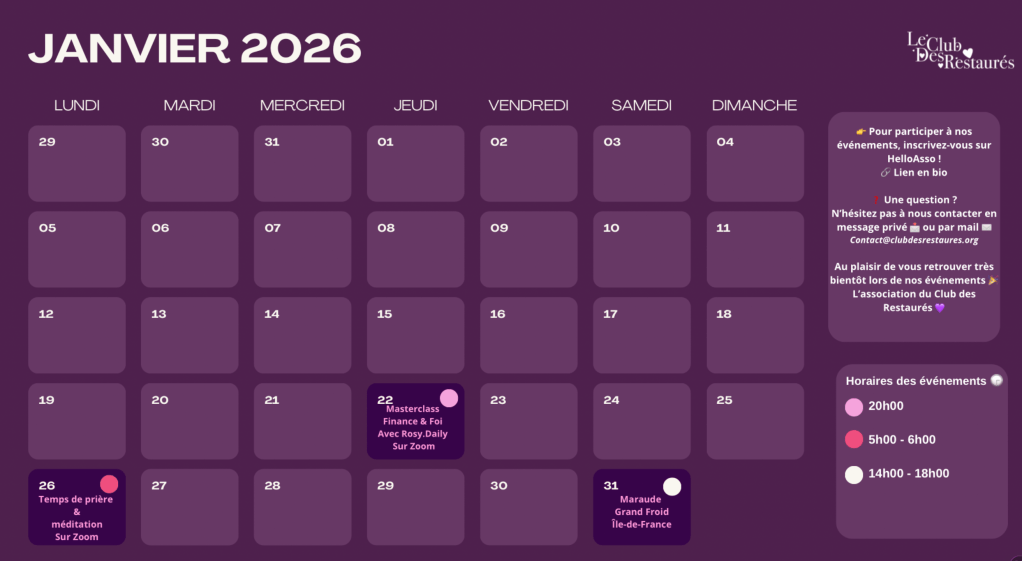 📅 Janvier 2026 : Nos rendez-vous &&nbsp;actions